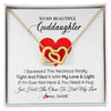 Interlocking Hearts Necklace 18K Yellow Gold Finish | 1 | Personalized To My Goddaughter Necklace From Godmother Godfather I Squeezed This Necklace Goddaughter Birthday Christmas Customized Gift Box Message Card | siriusteestore