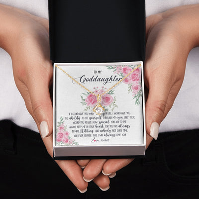 Alluring Beauty Necklace 18K Yellow Gold Finish | 2 | Personalized To My Goddaughter Necklace From Godmother Godfather I Will Always Love You Goddaughter Birthday Christmas Customized Gift Box Message Card | https://siriusteestore.