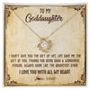 Love Knot Necklace 18K Yellow Gold Finish | 1 | Personalized To My Goddaughter Necklace From Godmother I Love You With All My Heart Goddaughter Birthday Graduation Christmas Customized Gift Box Message Card | siriusteestore