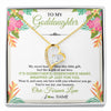 Forever Love Necklace 18K Yellow Gold Finish | 1 | Personalized To My Goddaughter Necklace From Godmother My Sweet Heart Birthday Gift For Goddaughter Valentine's Day Christmas Customized Gift Box Message Card | siriusteestore