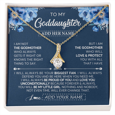 Alluring Beauty Necklace 18K Yellow Gold Finish | 1 | Personalized To My Goddaughter Necklace From Godmother Proud Of You Birthday Gifts For Goddaughter Jewelry Gifts Christmas Custom Gift Box Message Card | https://siriusteestore.