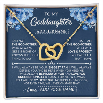 Interlocking Hearts Necklace 18K Yellow Gold Finish | 1 | Personalized To My Goddaughter Necklace From Godmother Proud Of You Birthday Gifts For Goddaughter Jewelry Gifts Christmas Custom Gift Box Message Card | https://siriusteestore.