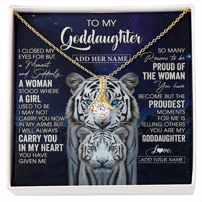 Alluring Beauty Necklace 18K Yellow Gold Finish | 1 | Personalized To My Goddaughter Necklace From Godmother Uncle I Close My Eyes White Tiger Goddaughter Birthday Gift Christmas Gift Box Message Card | https://siriusteestore.