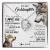 Forever Love Necklace 14K White Gold Finish | 1 | Personalized To My Goddaughter Necklace From Godmother Uncle This Old Wolf Love You Godchild Birthday Graduation Christmas Customized Gift Box Message Card | siriusteestore