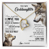 Forever Love Necklace 18K Yellow Gold Finish | 1 | Personalized To My Goddaughter Necklace From Godmother Uncle This Old Wolf Love You Godchild Birthday Graduation Christmas Customized Gift Box Message Card | siriusteestore
