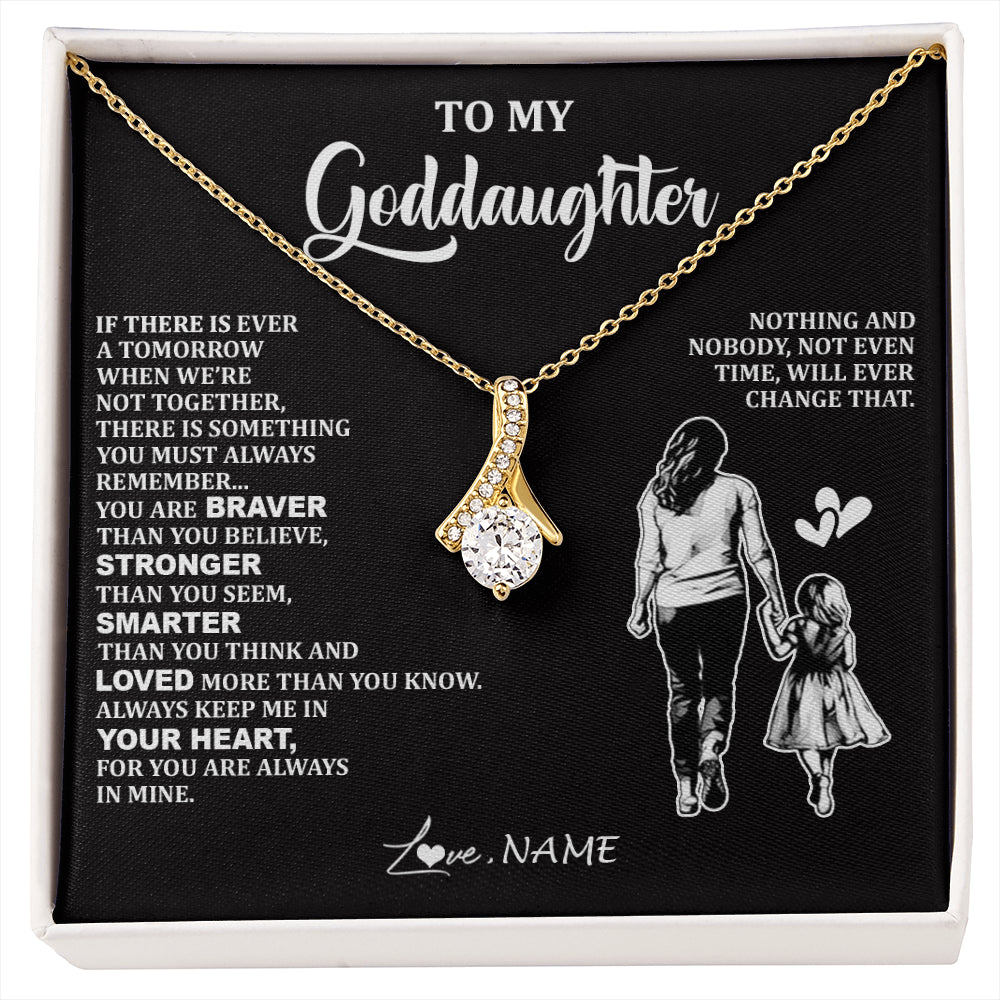Alluring Beauty Necklace 18K Yellow Gold Finish | 1 | Personalized To My Goddaughter Necklace From Godmother You Are Always In Mine Beautiful Goddaughter Birthday Graduation Christmas With Gift Box Message Card | siriusteestore