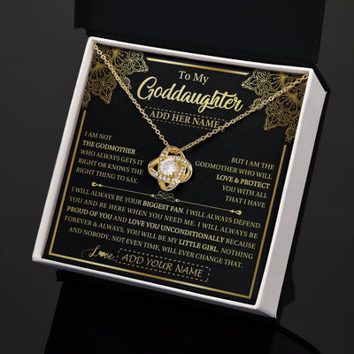 Love Knot Necklace 18K Yellow Gold Finish | 2 | Personalized To My Goddaughter Necklace From Godmother Your Biggest Fan Birthday Gifts For Goddaughter Gifts Christmas Jewelry Custom Gift Box Message Card | siriusteestore.myshopify