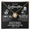 Love Knot Necklace 18K Yellow Gold Finish | 1 | Personalized To My Goddaughter Necklace I Love You Forever From Godfather Goddaughter Birthday Gifts Christmas Graduation Customized Gift Box Message Card | siriusteestore
