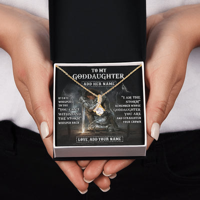 Alluring Beauty Necklace 18K Yellow Gold Finish | 2 | Personalized To My Goddaughter Necklace Women Warrior Knights Templar I Am The Storm Best Goddaughter Birthday Gifts Christmas Custom Gift Box Message Card | siriusteestore
