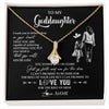 Alluring Beauty Necklace 18K Yellow Gold Finish | 1 | Personalized To My Goddaughter Necklace You Will Never Lose From Godmother Aunt Goddaughter Birthday Gifts Graduation Christmas Gift Box Message Card | siriusteestore