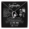 Forever Love Necklace 14K White Gold Finish | 1 | Personalized To My Goddaughter Necklace You Will Never Lose From Godmother Aunt Goddaughter Birthday Gifts Graduation Christmas Gift Box Message Card | siriusteestore