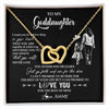 Interlocking Hearts Necklace 18K Yellow Gold Finish | 1 | Personalized To My Goddaughter Necklace You Will Never Lose From Godmother Aunt Goddaughter Birthday Gifts Graduation Christmas Gift Box Message Card | siriusteestore