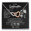 Interlocking Hearts Necklace Stainless Steel & Rose Gold Finish | 1 | Personalized To My Goddaughter Necklace You Will Never Lose From Godmother Aunt Goddaughter Birthday Gifts Graduation Christmas Gift Box Message Card | siriusteestore