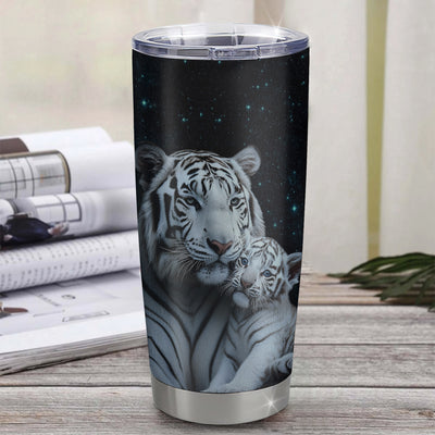 Personalized To My Goddaughter Tumbler From Godmother Stainless Steel Cup Never Forget I Love You White Tiger Goddaughter Birthday Christmas Travel Mug | siriusteestore