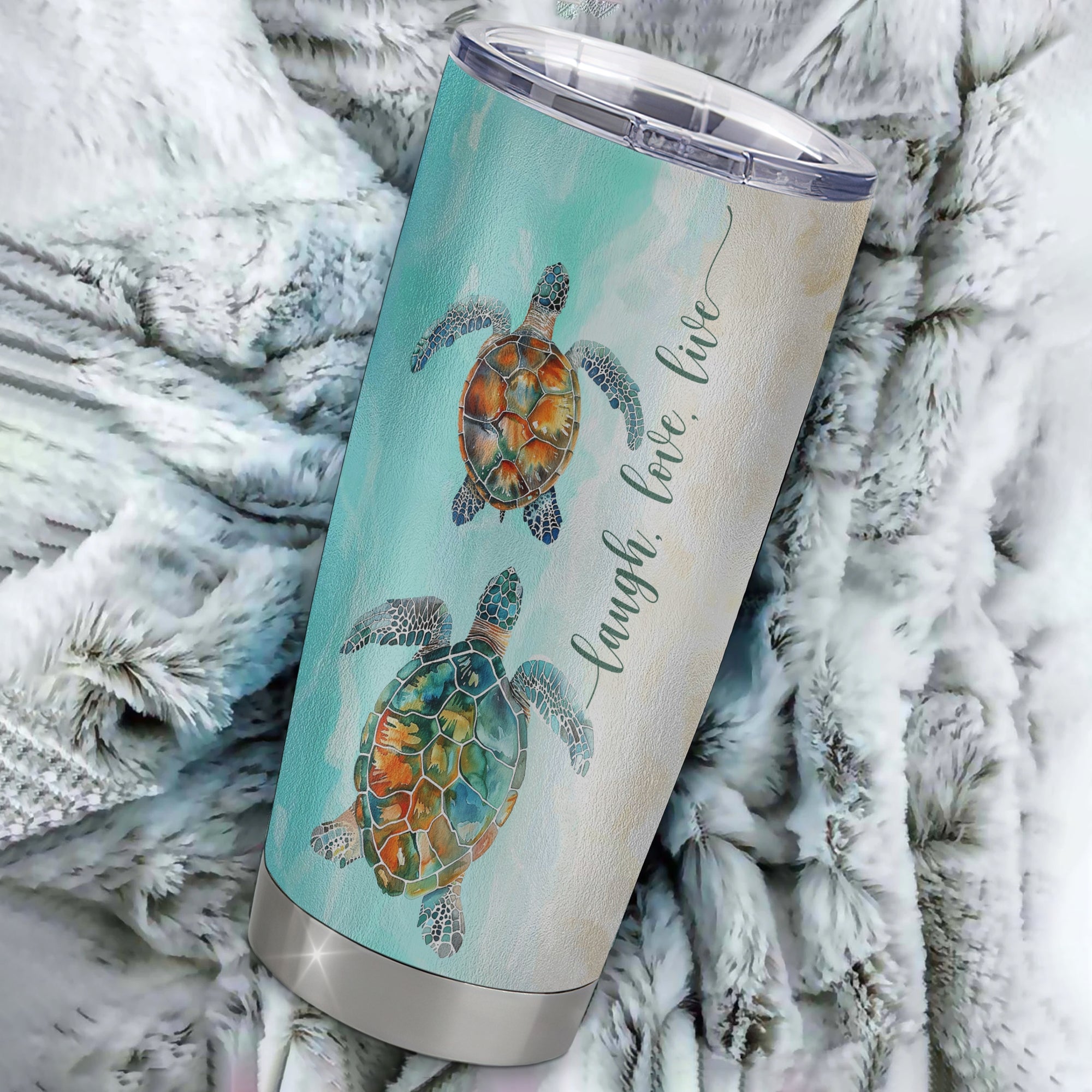 Personalized To My Goddaughter Tumbler From Godmother Stainless Steel Cup Turtle Laugh Love Live I Love You Goddaughter Birthday Graduation Christmas Travel Mug | siriusteestore