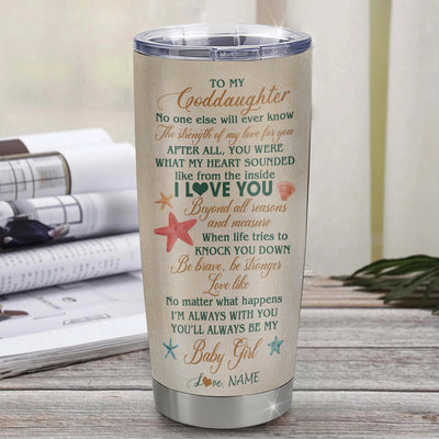Personalized To My Goddaughter Tumbler From Godmother Stainless Steel Cup Turtle Laugh Love Live I Love You Goddaughter Birthday Graduation Christmas Travel Mug | siriusteestore