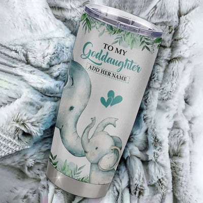 Personalized To My Goddaughter Tumbler From Godmother Uncle You Will Never Lose Elephant Goddaughter Birthday Gifts Christmas Custom Stainless Steel Cup Travel Mug | siriusteestore