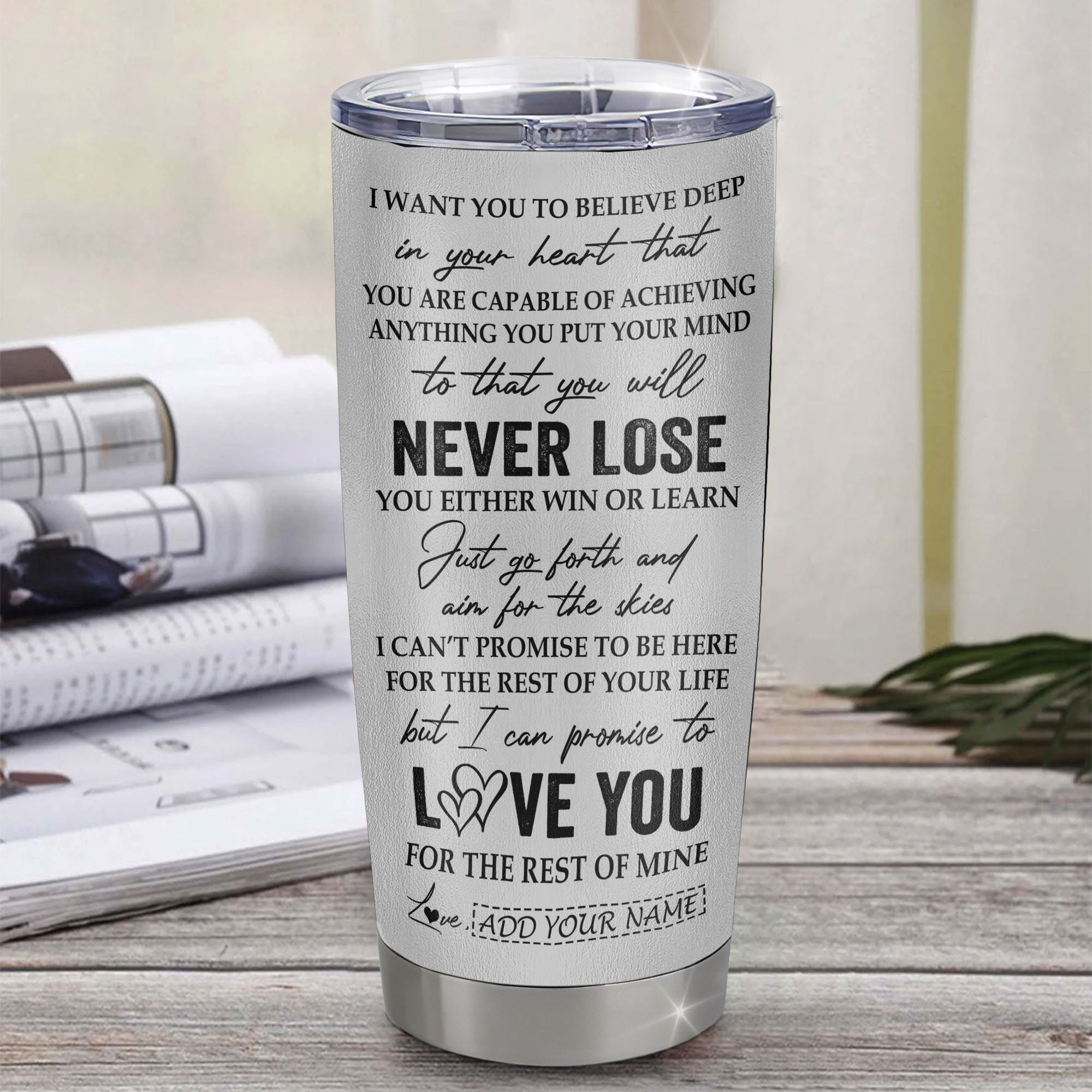 Personalized To My Goddaughter Tumbler You Will Never Lose From Godfather Uncle Goddaughter Birthday Gifts Graduation Christmas Custom Stainless Steel Cup Travel Mug | siriusteestore