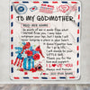 Personalized To My Godmother Gifts Blanket From Niece Nephew Cardinal Letter Air Mail Letter Birthday Gifts For Aunt Mothers Day Christmas Godmother Fleece Blanket | siriusteestore
