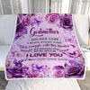 Personalized To My Godmother Gifts Blanket From Niece Nephew Purple Floral Birthday Gifts For Aunt Mothers Day Thanksgiving Christmas Custom Fleece Blanket | siriusteestore