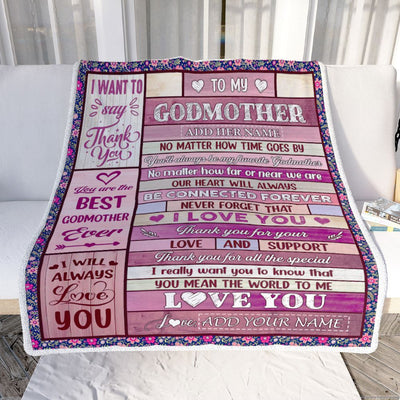 Personalized To My Godmother Gifts Blanket From Niece Nephew Wood My Favorite Aunt Birthday Gifts Mothers Day Christmas Customized Fleece Throw Blanket | siriusteestore