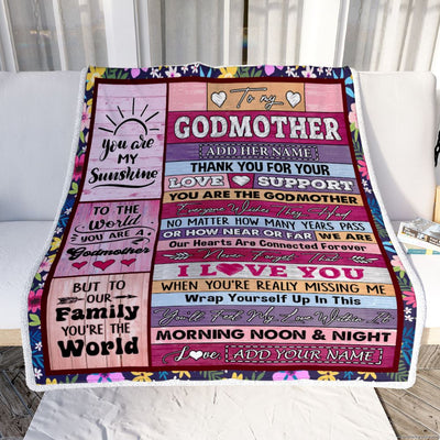 Personalized To My Godmother Gifts Blanket From Niece Nephew Wood You Are The Aunt Birthday Gifts Mothers Day Christmas Customized Fleece Throw Blanket | siriusteestore
