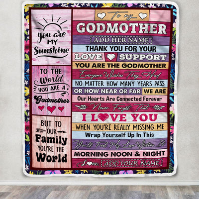 Personalized To My Godmother Gifts Blanket From Niece Nephew Wood You Are The Aunt Birthday Gifts Mothers Day Christmas Customized Fleece Throw Blanket | siriusteestore