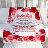 Personalized To My Godmother Gifts From Godson Goddaughter Blanket Rose Flower Anniversary Birthday Gifts Aunt Mothers Day Christmas Custom Fleece Blanket | siriusteestore