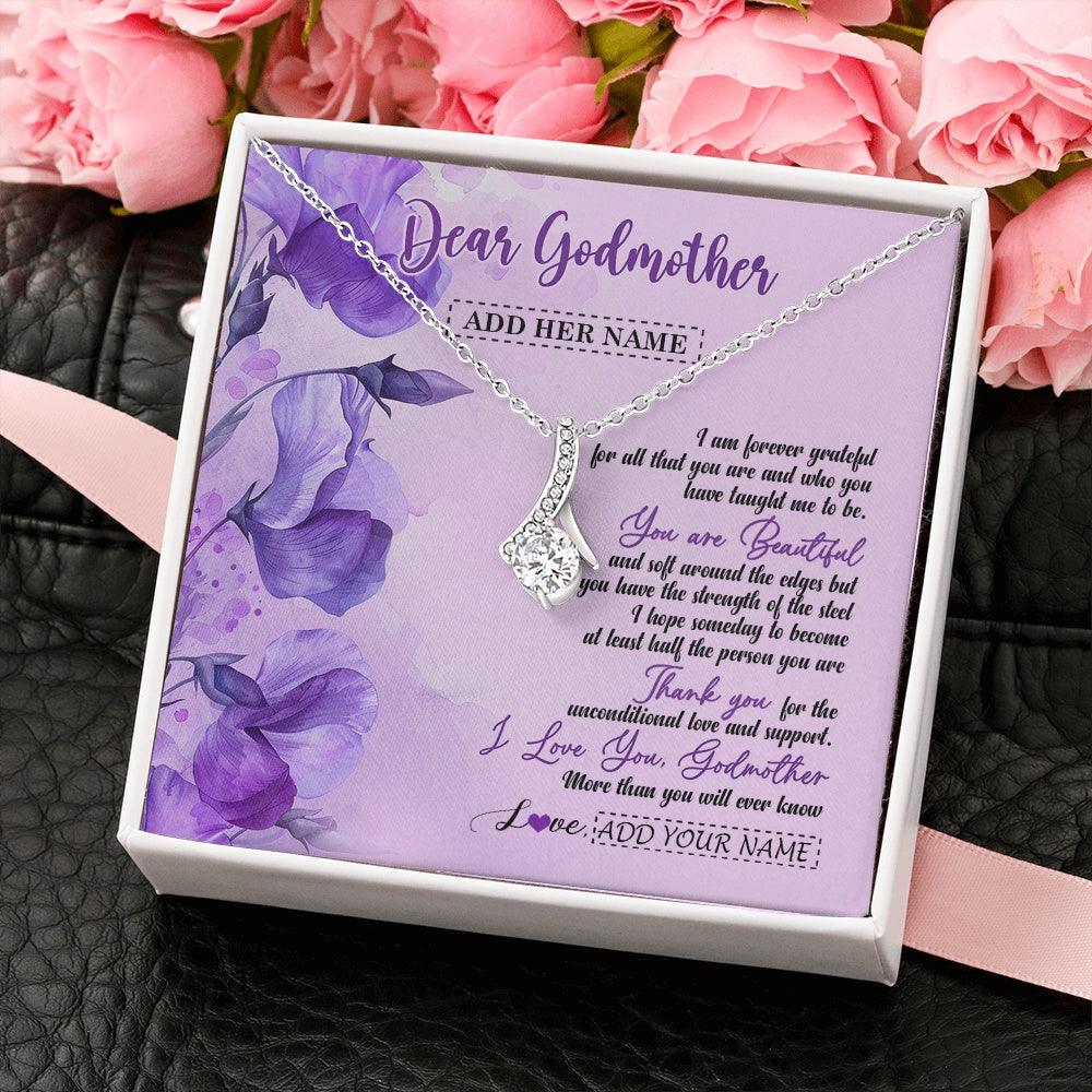 Alluring Beauty Necklace 14K White Gold Finish | 2 | Personalized To My Godmother Gifts From Niece Necklace Flower You Are Beautiful Gifts For Aunt Mothers Day Birthday Christmas Custom Gift Box Message Card | siriusteestore.myshopify