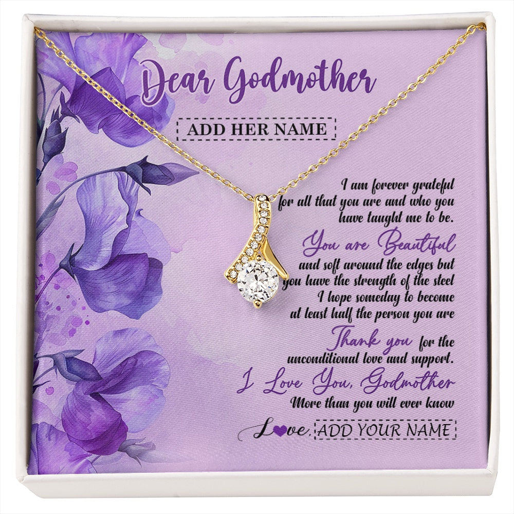 Alluring Beauty Necklace 18K Yellow Gold Finish | 1 | Personalized To My Godmother Gifts From Niece Necklace Flower You Are Beautiful Gifts For Aunt Mothers Day Birthday Christmas Custom Gift Box Message Card | siriusteestore.myshopify
