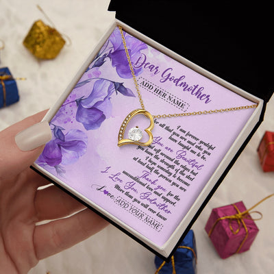 Forever Love Necklace 18K Yellow Gold Finish | 2 | Personalized To My Godmother Gifts From Niece Necklace Flower You Are Beautiful Gifts For Aunt Mothers Day Birthday Christmas Custom Gift Box Message Card | siriusteestore.myshopify