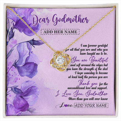 Love Knot Necklace 18K Yellow Gold Finish | 1 | Personalized To My Godmother Gifts From Niece Necklace Flower You Are Beautiful Gifts For Aunt Mothers Day Birthday Christmas Custom Gift Box Message Card | siriusteestore.myshopify