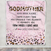 Personalized To My Godmother Gifts From Niece Nephew Blanket Pink Leopard Happy Birthday Gifts For Aunt Mothers Day Christmas Customized Fleece Throw Blanket | siriusteestore