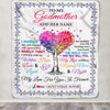 Personalized To My Godmother Gifts From Niece Nephew Hugged Blanket Birthday Gifts For Aunt Mothers Day Thanksgiving Christmas Customized Fleece Throw Blanket | siriusteestore