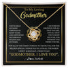 Love Knot Necklace 18K Yellow Gold Finish | 1 | Personalized To My Godmother Gifts Necklace From Niece Nephew Grateful Thank You Aunt Birthday Gifts Mothers Day Christmas Jewelry Gift Box Message Card | siriusteestore