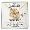 Forever Love Necklace 18K Yellow Gold Finish | 1 | Personalized To My Godmother Necklace From Niece Nephew Thank You Lion Aunt Gift For Mothers Day Birthday Gift Christmas For Godmother Gift Box Message Card | siriusteestore