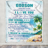 Personalized To My Godson Blanket Beach I Love You Forever From Godmother Godfather Godson Birthday Gifts Christmas Graduation Customized Fleece Blanket | siriusteestore