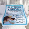 Personalized To My Godson Blanket From Godmother African Black Women Never Foget That I Love You Nephew Birthday Christmas Customized Fleece Throw Blanket | siriusteestore