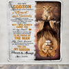 Personalized To My Godson Blanket From Granpa Grandma Lion Proud Of The Man You Have Become Godson Birthday Gifts Graduation Christmas Fleece Blanket | siriusteestore