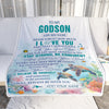 Personalized To My Godson Blanket Turtle I Love You Forever From Godmother Godfather Godson Birthday Gifts Christmas Graduation Customized Fleece Blanket | siriusteestore