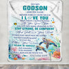 Personalized To My Godson Blanket Turtle I Love You Forever From Godmother Godfather Godson Birthday Gifts Christmas Graduation Customized Fleece Blanket | siriusteestore