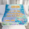 Personalized To My Godson Gifts Blanket From Aunt Uncle Godmother This Old Turtle Love You Godson Birthday Gifts Graduation Christmas Custom Fleece Blanket | siriusteestore