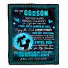 Personalized To My Godson Gifts Blanket From Godfather Promise To Love You Gifts For Godson Birthday Graduation Christmas Custom Fleece Throw Blanket | siriusteestore