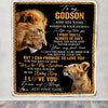 Personalized To My Godson Gifts Blanket From Godfather Wherever Your Journey In Life Lion Goddaughter Birthday Gifts Christmas Customized Fleece Blanket | siriusteestore