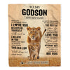 Personalized To My Godson Gifts Blanket From Godmother Aunt Always Remember Lion Gifts For Godson Birthday Graduation Christmas Custom Fleece Throw Blanket | siriusteestore