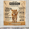 Personalized To My Godson Gifts Blanket From Godmother Aunt Always Remember Lion Gifts For Godson Birthday Graduation Christmas Custom Fleece Throw Blanket | siriusteestore