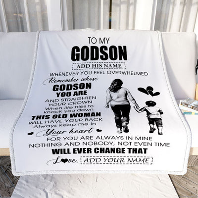 Personalized To My Godson Gifts Blanket From Godmother Aunt Whenever Woman Unique Birthday Gifts For Godson Graduation Christmas Custom Fleece Throw Blanket | siriusteestore