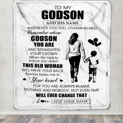 Personalized To My Godson Gifts Blanket From Godmother Aunt Whenever Woman Unique Birthday Gifts For Godson Graduation Christmas Custom Fleece Throw Blanket | siriusteestore