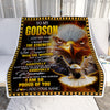 Personalized To My Godson Gifts Blanket From Godmother Godfather I Wish You The Strength Eagle Godson Birthday Gifts Christmas Graduation Fleece Blanket | siriusteestore