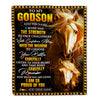 Personalized To My Godson Gifts Blanket From Godmother Godfather I Wish You The Strength Horse Godson Birthday Gifts Christmas Graduation Fleece Blanket | siriusteestore